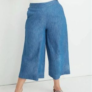 Madewell NWT $75 2x Gladstone Huston Chambray Wide-Leg Crop Pants